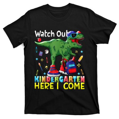 First Day Of Kindergarten Here I Come Dinosaur Boy Kids T-Shirt