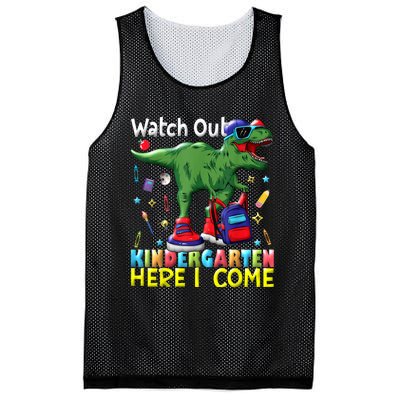 First Day Of Kindergarten Here I Come Dinosaur Boy Kids Mesh Reversible Basketball Jersey Tank