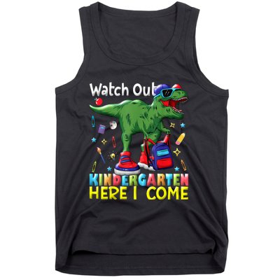 First Day Of Kindergarten Here I Come Dinosaur Boy Kids Tank Top