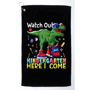 First Day Of Kindergarten Here I Come Dinosaur Boy Kids Platinum Collection Golf Towel