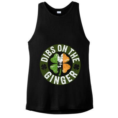 Funny Dibs On The Ginger St. Patrick’S Day Shamrock Ladies PosiCharge Tri-Blend Wicking Tank