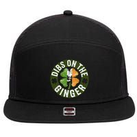 Funny Dibs On The Ginger St. Patrick’S Day Shamrock 7 Panel Mesh Trucker Snapback Hat