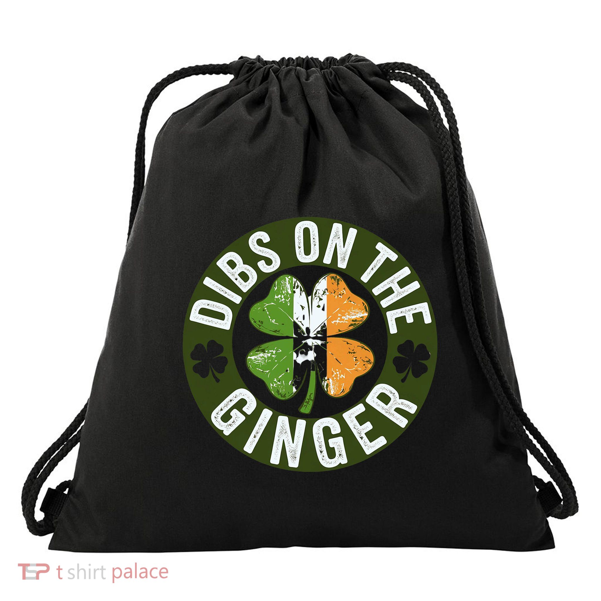Funny Dibs On The Ginger St. Patrick’S Day Shamrock Drawstring Bag
