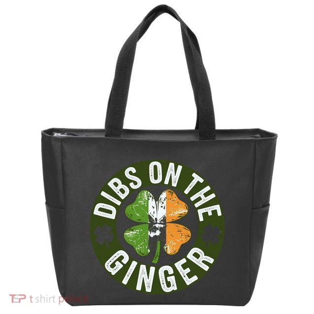 Funny Dibs On The Ginger St. Patrick’S Day Shamrock Zip Tote Bag