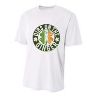 Funny Dibs On The Ginger St. Patrick’S Day Shamrock Youth Performance Sprint T-Shirt