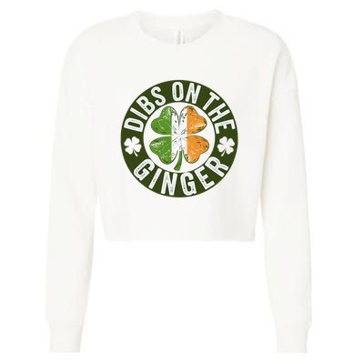 Funny Dibs On The Ginger St. Patrick’S Day Shamrock Cropped Pullover Crew