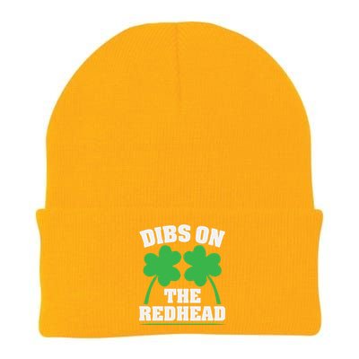 Funny Dibs On The Redhead For St Patricks Day Party Knit Cap Winter Beanie