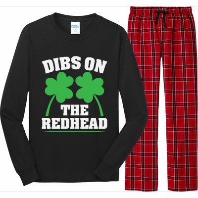 Funny Dibs On The Redhead For St Patricks Day Party Long Sleeve Pajama Set