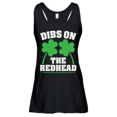 Funny Dibs On The Redhead For St Patricks Day Party Ladies Essential Flowy Tank