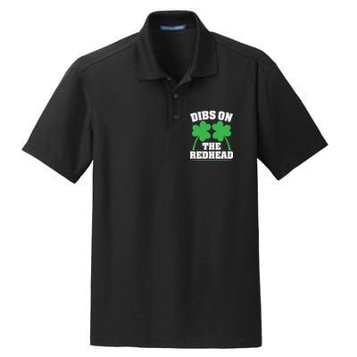 Funny Dibs On The Redhead For St Patricks Day Party Dry Zone Grid Polo