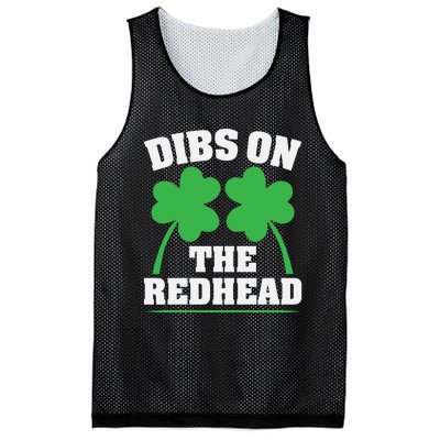 Funny Dibs On The Redhead For St Patricks Day Party Mesh Reversible Basketball Jersey Tank