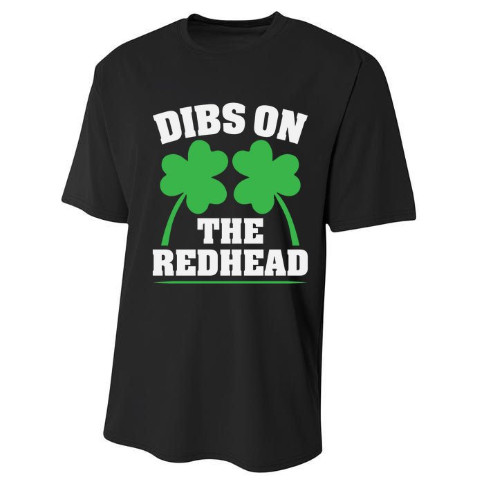 Funny Dibs On The Redhead For St Patricks Day Party Performance Sprint T-Shirt