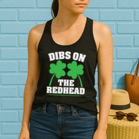 Funny Dibs On The Redhead For St Patricks Day Party Womens Tank Top