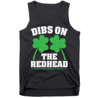 Funny Dibs On The Redhead For St Patricks Day Party Tank Top