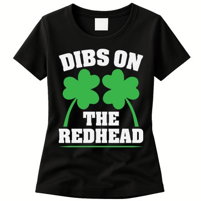 Funny Dibs On The Redhead For St Patricks Day Party Womens T-Shirt