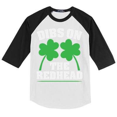 Funny Dibs On The Redhead For St Patricks Day Party Kids Colorblock Raglan Jersey