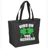 Funny Dibs On The Redhead For St Patricks Day Party Zip Tote Bag