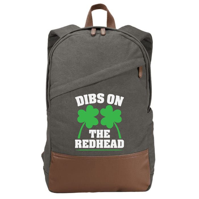 Funny Dibs On The Redhead For St Patricks Day Party Cotton Canvas Backpack