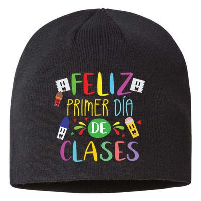 First Day Of School Back To School Spanish Teacher Student Sustainable Beanie