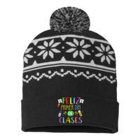 First Day Of School Back To School Spanish Teacher Student USA-Made Snowflake Beanie