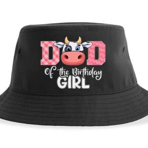 funny Dad of The Birthday Cow Family Farm Sustainable Bucket Hat