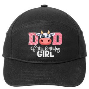 funny Dad of The Birthday Cow Family Farm 7-Panel Snapback Hat