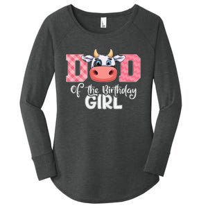 funny Dad of The Birthday Cow Family Farm Women's Perfect Tri Tunic Long Sleeve Shirt