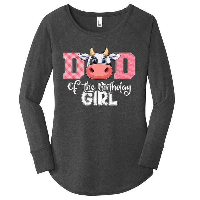 funny Dad of The Birthday Cow Family Farm Women's Perfect Tri Tunic Long Sleeve Shirt