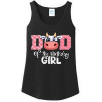 funny Dad of The Birthday Cow Family Farm Ladies Essential Tank