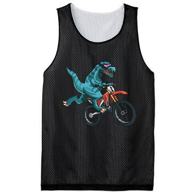 Funny Dino On Dirt Bike TRex Lover Rider Motorcycle Riding Mesh Reversible Basketball Jersey Tank