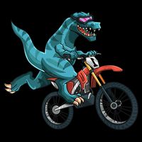 Funny Dino On Dirt Bike TRex Lover Rider Motorcycle Riding Baby Bodysuit
