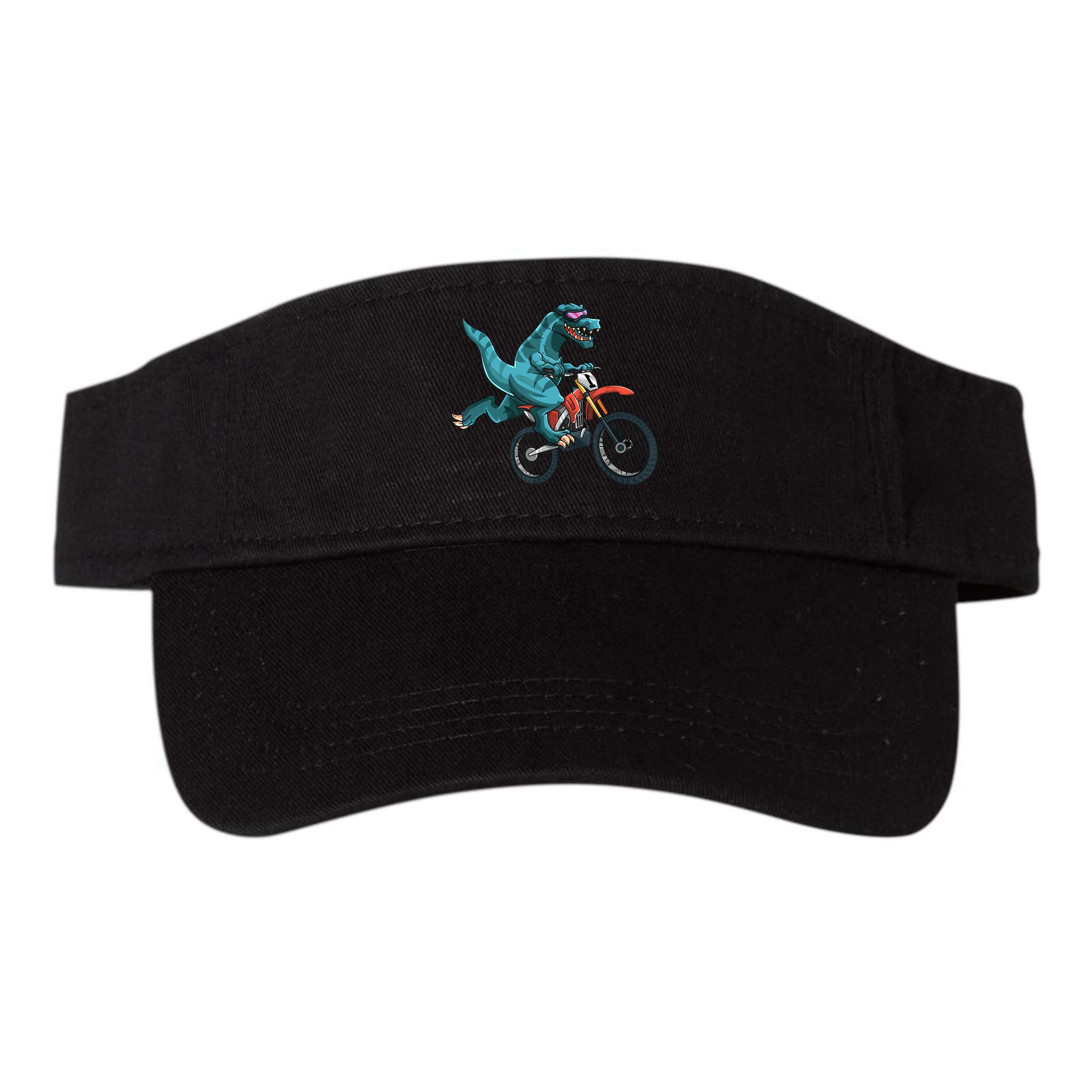 Funny Dino On Dirt Bike TRex Lover Rider Motorcycle Riding Visor