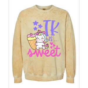 First Day of TK Unicorn Transitional Kindergarten Colorblast Crewneck Sweatshirt