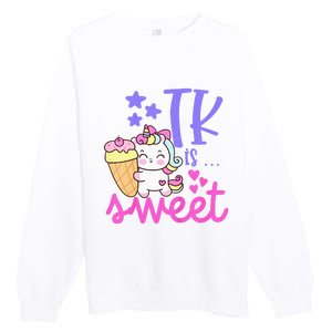 First Day of TK Unicorn Transitional Kindergarten Premium Crewneck Sweatshirt