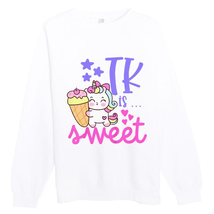 First Day of TK Unicorn Transitional Kindergarten Premium Crewneck Sweatshirt