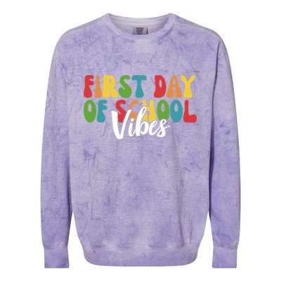 First Day Of School Vibes Colorblast Crewneck Sweatshirt