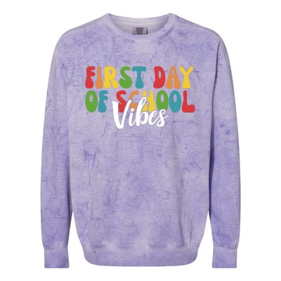 First Day Of School Vibes Colorblast Crewneck Sweatshirt