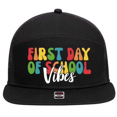 First Day Of School Vibes 7 Panel Mesh Trucker Snapback Hat