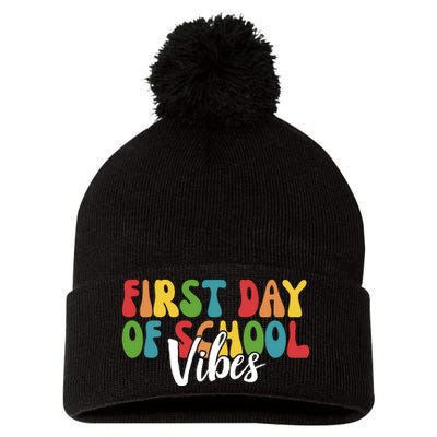 First Day Of School Vibes Pom Pom 12in Knit Beanie