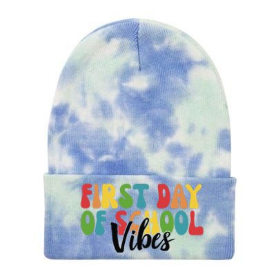 First Day Of School Vibes Tie Dye 12in Knit Beanie