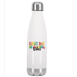 First Day Of School Vibes Stainless Steel Insulated Water Bottle