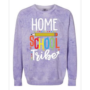 First Day Of School Homeschool Tribe Teacher Colorblast Crewneck Sweatshirt