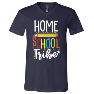 First Day Of School Homeschool Tribe Teacher V-Neck T-Shirt