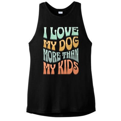 Funny Dog Owner I Love My Dog More Than My Retro Ladies PosiCharge Tri-Blend Wicking Tank