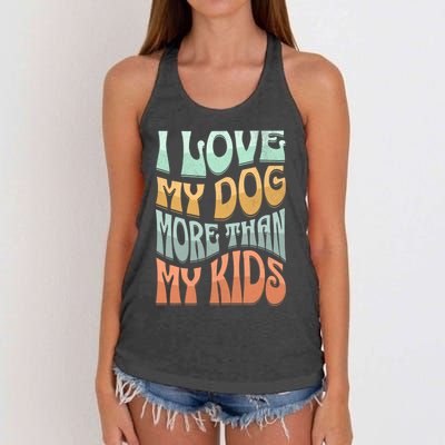 Funny Dog Owner I Love My Dog More Than My Retro Women's Knotted Racerback Tank