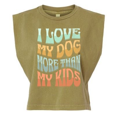 Funny Dog Owner I Love My Dog More Than My Retro Garment-Dyed Women's Muscle Tee