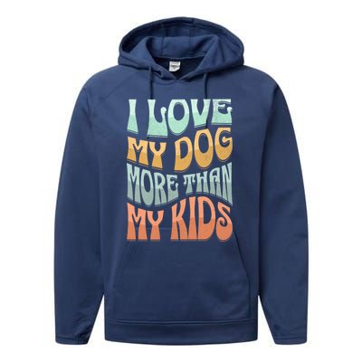 Funny Dog Owner I Love My Dog More Than My Retro Performance Fleece Hoodie