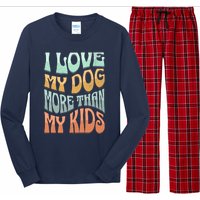 Funny Dog Owner I Love My Dog More Than My Retro Long Sleeve Pajama Set