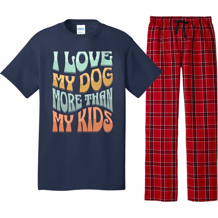 Funny Dog Owner I Love My Dog More Than My Retro Pajama Set