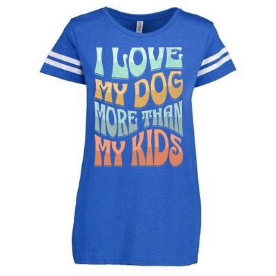 Funny Dog Owner I Love My Dog More Than My Retro Enza Ladies Jersey Football T-Shirt